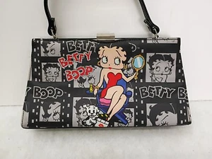 Bolso de mano pequeño Betty Boop color blanco y negro forro en relieve bolso semirrígido - Imagen 1 de 9