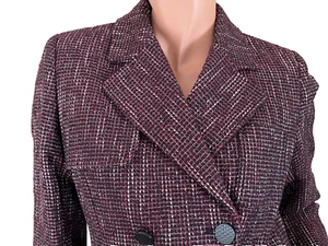 Karl Lagerfeld Paris Damen Tweed langer Mantel Größe 8 - Bild 1 von 9