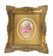 VTG Jean – Honoré Fragonard Cameo Courting Plaque Framed in Gold 