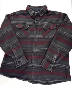 Kuhl Disordr Flanellhemd Herren Gr. XL grau rot gestreift kariert Knopfleiste Wandern - Bild 1 von 8
