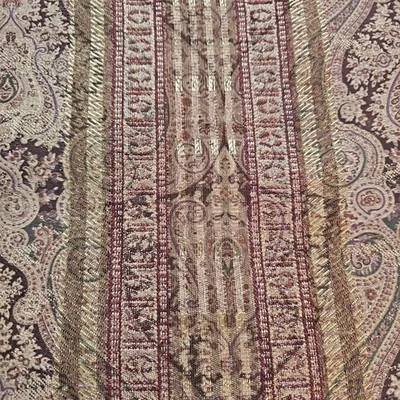 2 painéis de cortina de damasco Croscill Tangier Paisley marrom dourado forrado 40x86 ponderado - Imagem 1 de 4