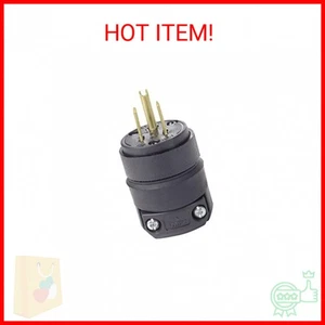 Leviton 000-515PR 15 AMP schwarz Schwerlast gerade Klinge Gummistopfen - Bild 1 von 1
