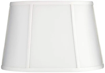 White Racetrack Small Oval Lamp Shade 12 Wide and 9 Deep at x 15 Wide and 12 - Image 1 of 4