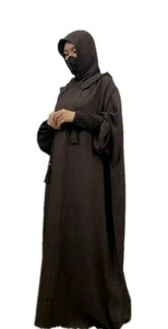 Muslim Hooded Kaftan Women Maxi Dress Abaya Dubai Arab Casual Prayer Burqa Robe - Picture 1 of 5