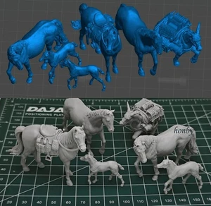 1/35 1/24 Animal Scene 3D Model Kit Unpainted Resin Figure Diorama Hobby Toys - Picture 1 of 14