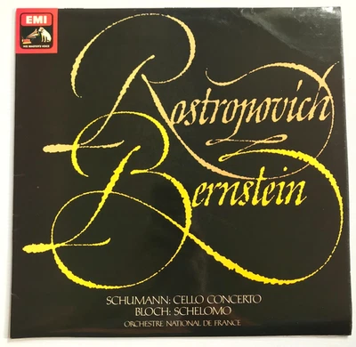 ASD 3334 Schumann Bloch Cello Concerto Rostropovitch Bernstein EMI ED1 Vinyl NM - Image 1 of 4