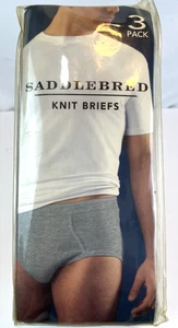 Saddlebred Knit Briefs Size 42 Men Vintage 3 Pack Black Grey Belk Exclusive - Picture 1 of 6