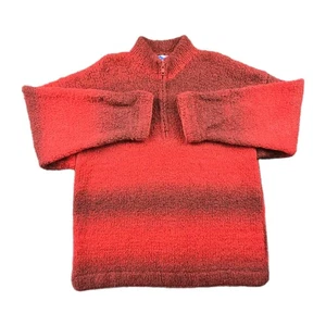 Vintage FRANTIC Handmade Wollpullover Ecuador rot schwarz 1/4 Zip Pullover L/XL - Bild 1 von 8
