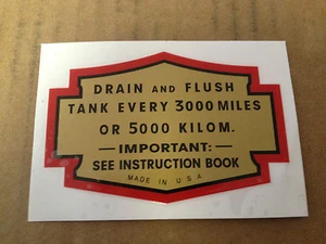 Harley Oil Tank Service Decal Knucklehead UL ULH 1936 to ? - Picture 1 of 1