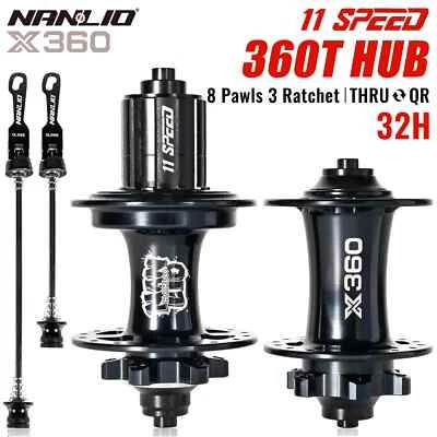 HG Freehub Mountain Bike Hubs 8 Pawl 3 Teeth 360 Rings 100x15/142x12mm 32H - Image 1 of 4