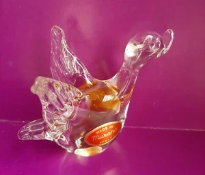 Murano Glass AMBER & CLEAR GOOSE SWAN BIRD  WATER FOWL  - Imagen 1 de 4
