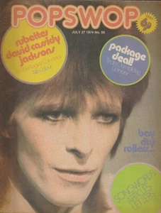 RARE POPSWOP MAGAZINE N0. 95 JULY 27 1974 DAVID BOWIE ZIGGY STARDUST COVER - Foto 1 di 3