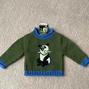 NEU MIT ETIKETT 12 MONATE WOOLRICH BAUMWOLLE PULLOVER PULLI, PANDABÄR VORNE, LIEBLING - Bild 1 von 3