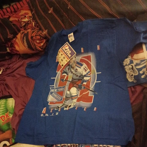 New York Rangers vtg Mark Messier sz xl Pro Player T Shirt USA rap  NHL Hockey Cover