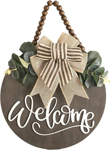 Welcome Sign for Front Door Wreath Decorations for All Seasons Front Porch Decor - Picture 1 of 12