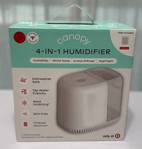 Canopy Humidifier 4-in-1 Aroma Diffuser Mold Inhibiting Dishwash Safe WHITE NIB - Picture 1 of 3