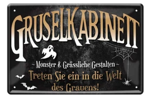  ''Gruselkabinett (Gespenst)'' 20x30cm Blechschild - Imagen 1 de 4