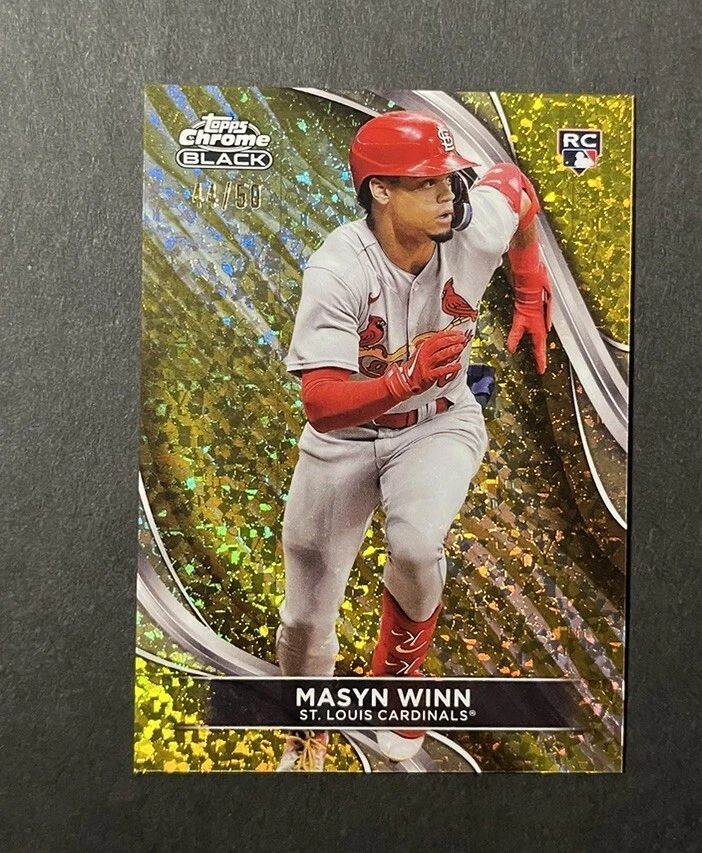 2024 TOPPS CHROME BLACK #46 Masyn Winn Cardinals RC Gold Mini Diamond /50