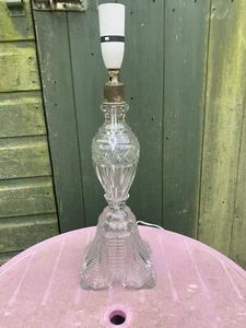 Vintage Crystal  Cut Glass Table Lamp Large - Picture 1 of 8