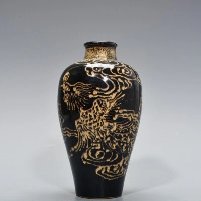 8,3-дюймовая фарфоровая ваза из фарфора династии Сун с узором Цзичжоу в печи с фениксом - Изображение 1 из 4