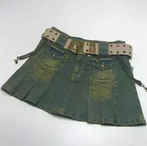 Minifalda vaquera vintage verde Playboy para mujer nueva con etiquetas - Imagen 1 de 6