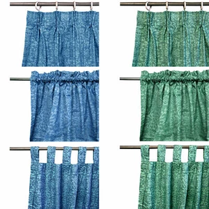 Par de cortinas de Damasco recubiertas de acrílico de Bali elige tu color y tipo-110x213 cm - Imagen 1 de 17