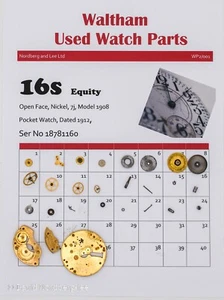 Piezas Reloj Waltham Traveller Usado 16/16s, Modelo 1908, Equity Ser Nº 18781160 - Imagen 1 de 1