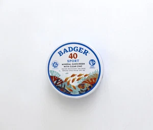 Badger 40 Sport Crema Solare Minerale con Zinco Trasparente spf 40 Reef Friendly Senza Profumo - Foto 1 di 2