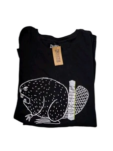 Duluth Trading Angry Beaver schwarzes kurzärmliges Herren-T-Shirt mit Rundhalsausschnitt 3X neu mit Etikett - Bild 1 von 8