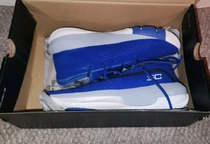New Youth Under Armor 5.5 Steph Curry 3Zero III Shoes Blue Gray Gently Boys - Picture 1 of 7