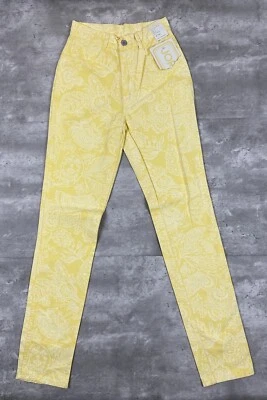 Vintage JORDACHE MUJER 3 PANTALONES VAQUEROS AMARILLO FLORAL AOP CINTURA ALTA AÑOS 80 90 Foto 1 de 4