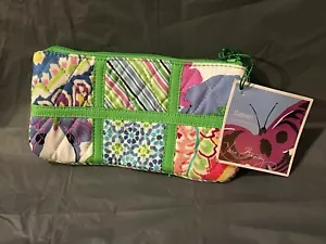 "Bolsa de maquillaje Vera Bradley patrón satén 7""x4" - Imagen 1 de 8