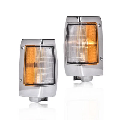 Chrome Parking Corner Side Marker Signal Light Lamp Fit For 90-97 Nissan D21 New - Image 1 of 4