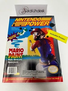 NINTENDO POWER Magazine August 1992 Volume 39 - MARIO PAINT & FELIX Poster - Imagen 1 de 5