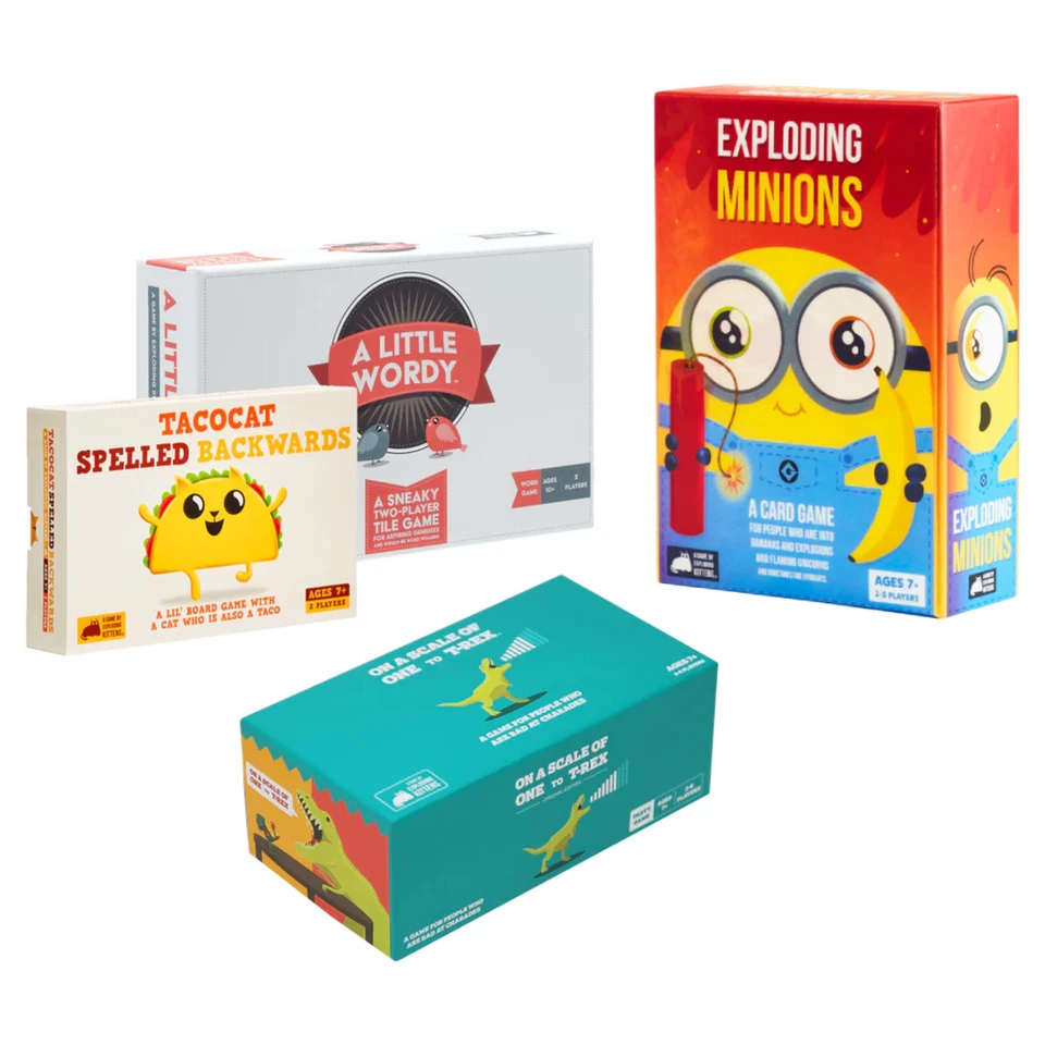 Exploding Minions, Tacocat, On A Scale, A Little Wordy Games exploding Kittens - Image 1 of 1