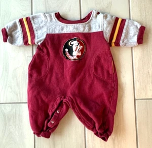 Infant size 12 Months Garnet Florida State Seminoles fleece lined romper - Picture 1 of 3