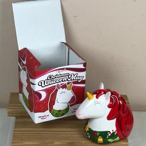 Christmas Unicorn Tiki Mug Miracle Holiday New In Box With Bag - Picture 1 of 8