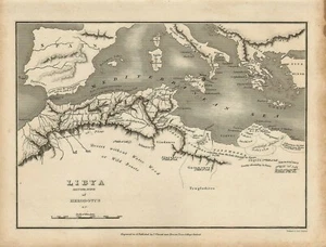 1828 map of libya - engraved and published by j.vincent of oxford - Picture 1 of 1