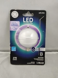 GE G16 LED 25w Soft White Dimmable 270 Lumens Candelabra Base Frosted - Picture 1 of 4
