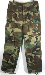 US Military Pants VTG 1985 Men L 32 x 32 Woodland Camo Ripstop Cargo Cotton Army - Picture 1 of 8