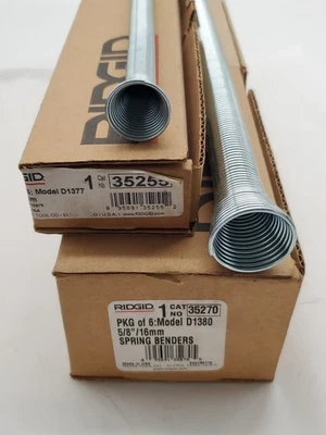 RIDGID 3/8" & 5/5" COIL SPRING Copper TUBING BENDER Bands D1377 D1380 Mixed Lot  - Image 1 of 3