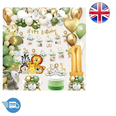 Eco-Friendly Jungle Animal Birthday Decorations for Wild 1st Celebrations - Image 1 of 4