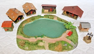 Faller/Busch H0" Alte Dioramen See + Blockhütten aus Holz"Ansehen Selten-Rarität - Bild 1 von 9