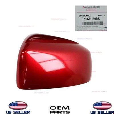 Genuine OEM LEFT Driver Side Mirror Cover Red 2014-2024 Mitsubishi Mirage - Image 1 of 2