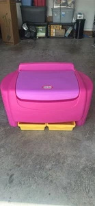 Little Tikes Pink & Yellow Toy Box Plastic New - Picture 1 of 3