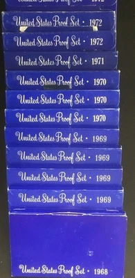 Lot Of 10United States Proof Sets 1968 - 1972 - Image 1 of 4