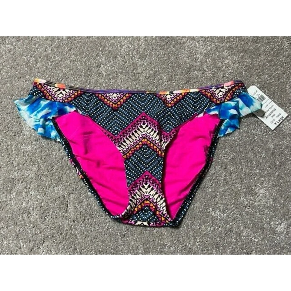 Swim Systems Bikini Swim Bottom Size XL Festival Retro 70s Mid-rise Boho Tribal - Image 1 of 4