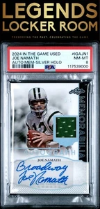 2024 Leaf In The Game Used Autograph Memorabilia Joe Namath 2/2 PSA 8 - Picture 1 of 2