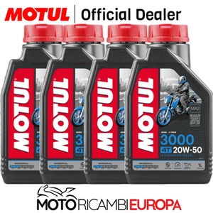 QUATTRO LITRI OLIO MOTUL 3000 20W50 4TEMPI MINERALE PER MOTO - SCOOTER - Foto 1 di 6