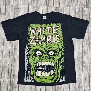 Vintage Y2K weiß Zombie Band Tour Konzert Shirt große Grafik Rob Metal Herren L  - Bild 1 von 8